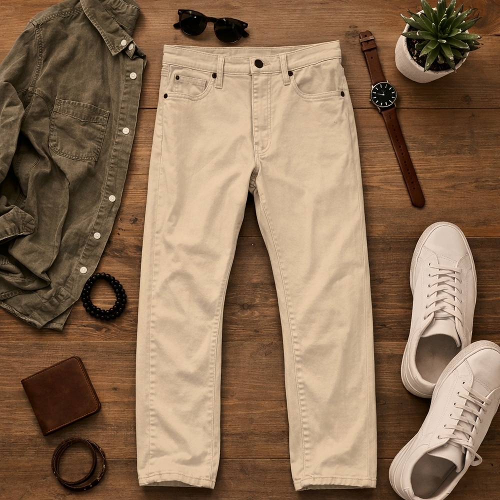 Katin Classic Straight 6 Pocket Beige Denim Jeans. Mens 30/30